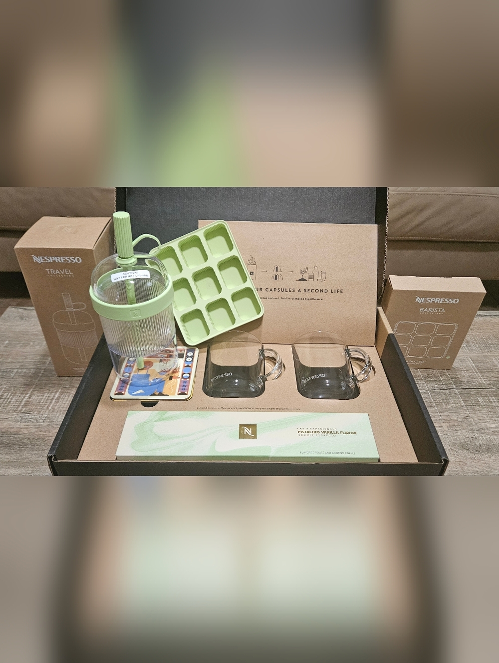 Nespresso Pistachio Iced Tumbler Gift Set